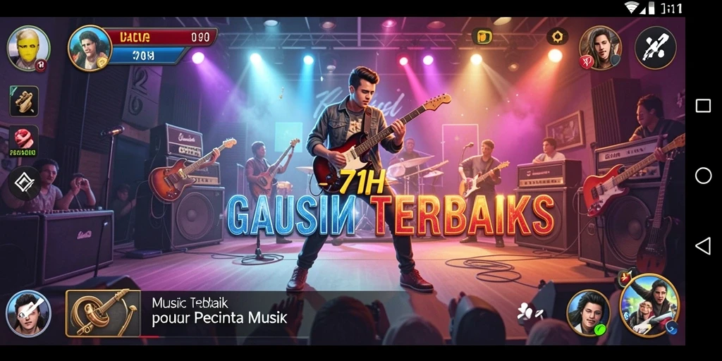 Tangkapan layar dari gameplay 71H menampilkan aksi musik yang seru.