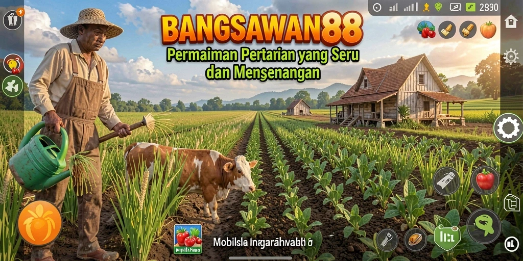 Menampilkan gameplay pertanian yang menarik dan seru dalam BANGSAWAN88.