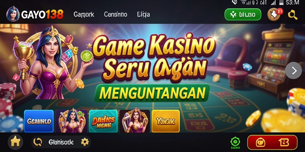 Screenshot GAYO138 menampilkan gameplay kasino yang seru.