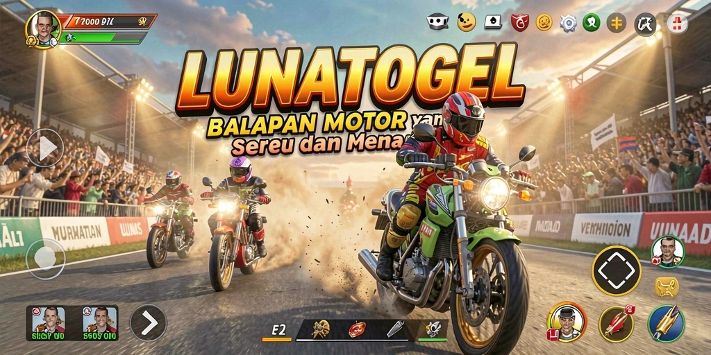 Gameplay LUNATOGEL yang mendebarkan di trek balap motor.