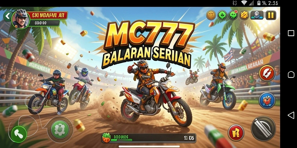 Tampilan gameplay balapan yang menegangkan dan seru.