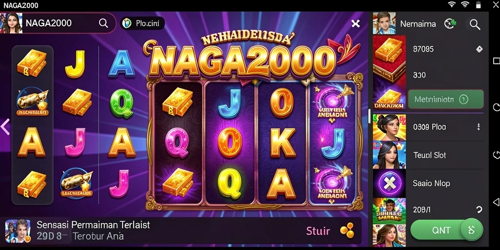 Tampilan gameplay NAGA2000 yang menarik dan penuh warna.