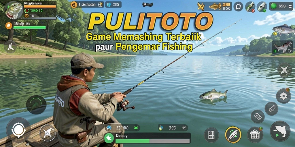 Gameplay PULITOTO dengan suasana memancing yang menenangkan.