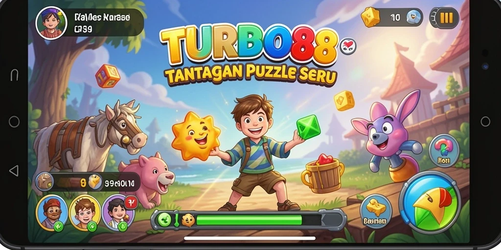 Tampilan gameplay menarik dari TURBO88 dengan berbagai level puzzle.