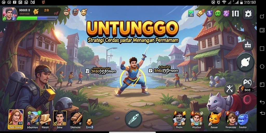 Screenshot gameplay UNTUNGGO yang menunjukkan aksi strategis yang mendebarkan.