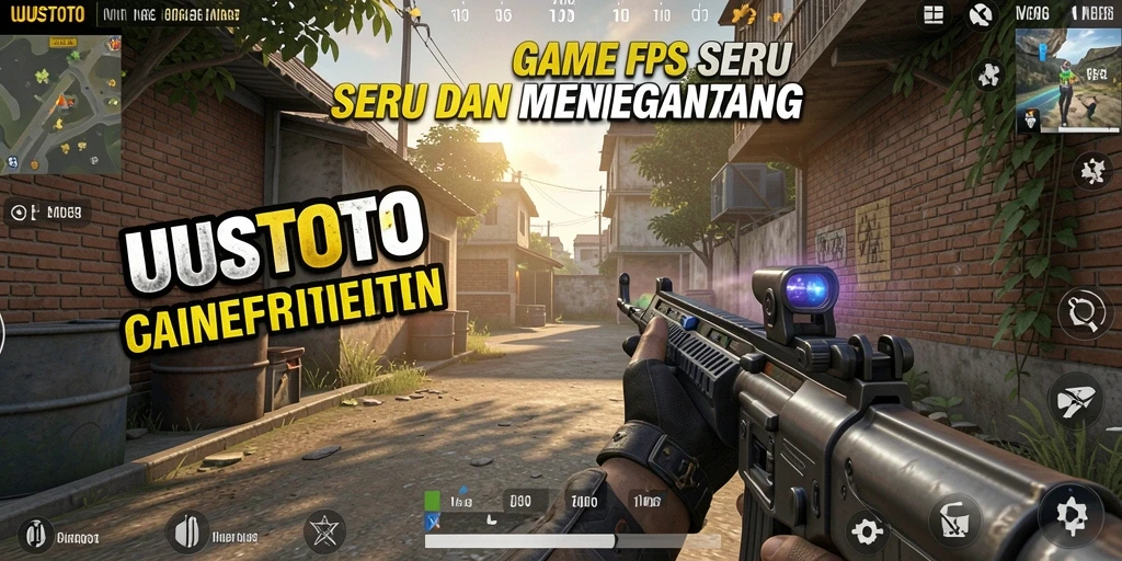 Tampilan gameplay menegangkan dalam UUSTOTO dengan aksi tembak-menembak yang seru.