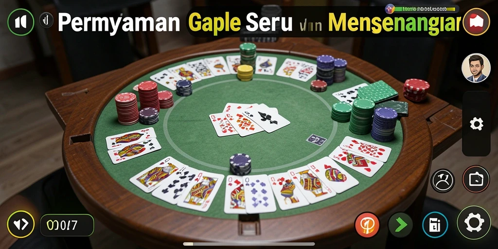 Screenshot utama V07 menampilkan gameplay Gaple yang seru.