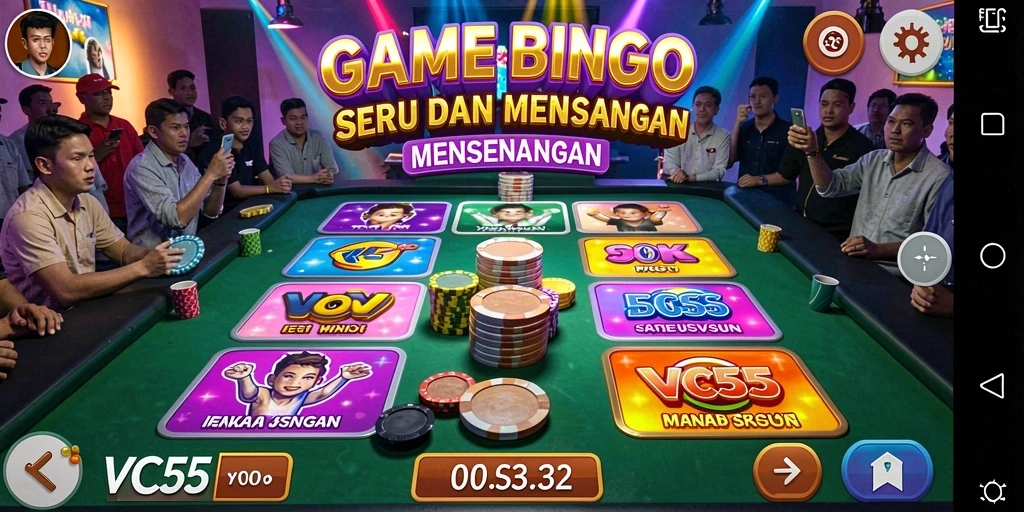 Tampilan gameplay Bingo VC55 yang menarik dan interaktif.