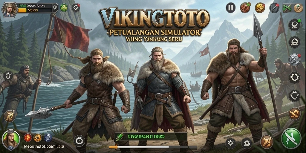 Gameplay seru VIKINGTOTO menampilkan petualangan Viking yang mendebarkan.