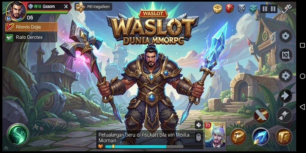 Screenshot dari gameplay seru di WASLOT yang menampilkan pertarungan dan eksplorasi.